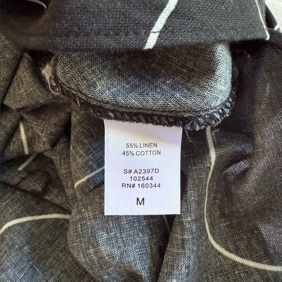 BEIGE BOTANY Black White Linen Cutout Tie Back Midi Dress M - Picture 10 of 11